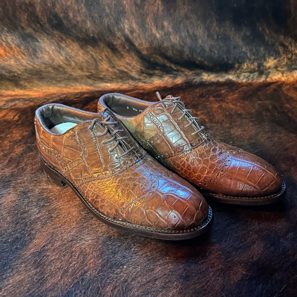 New Cacaterra Exotic Skin Men's Dress Shoes Sz 8.5D New! - Picture 2 of 4